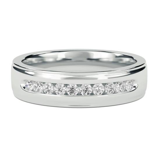 7mm Mens Round Diamond Ring