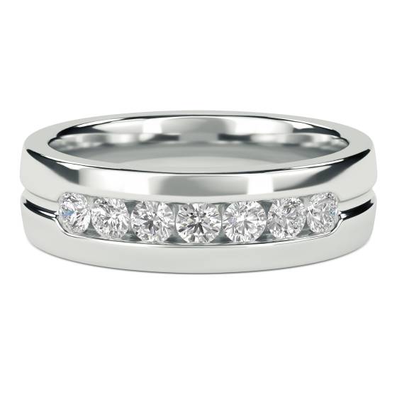 5.5mm Mens Round Diamond Ring
