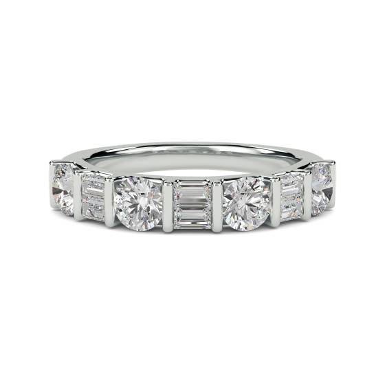 Round and Baguette Diamond Eternity Ring