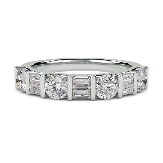 Round and Baguette Diamond Eternity Ring