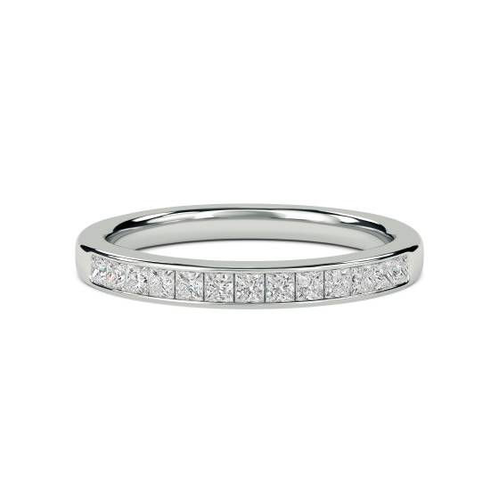 0.25ct VS/F-G Princess Cut Half Eternity Ring