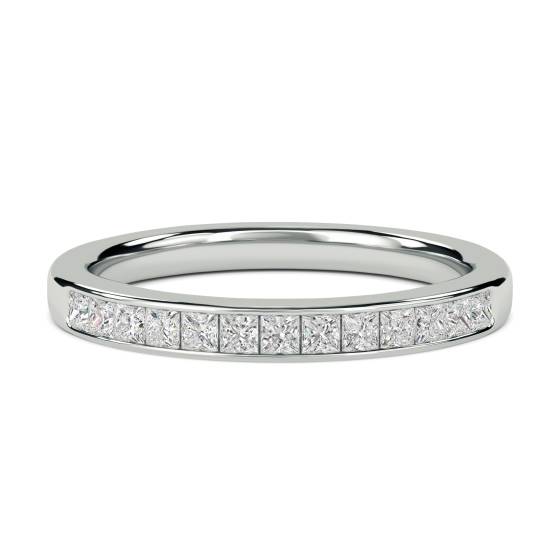 0.25ct VS/F-G Princess Cut Half Eternity Ring