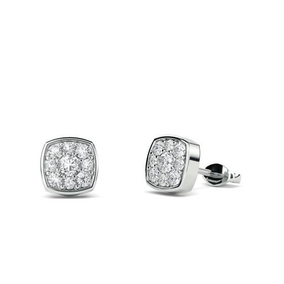 Classic Round Diamond Cluster Earrings