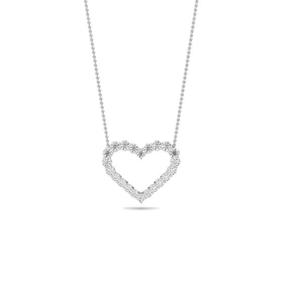 Classic Round Diamond Heart Pendant