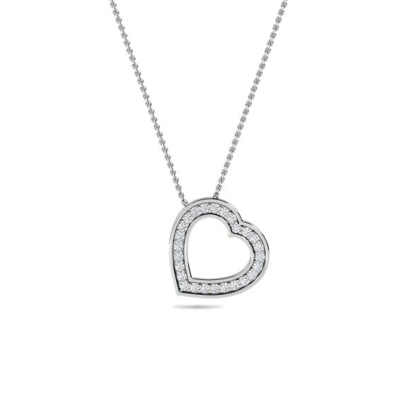 Classic Round Diamond Heart Pendant