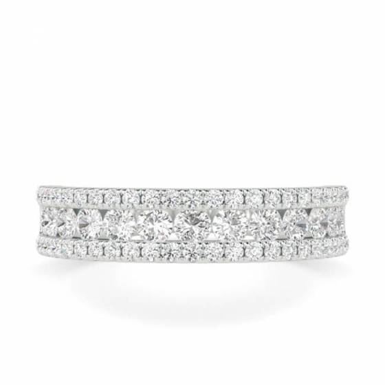 1.00ct Elegant Round Diamond Multi Row Dress Ring