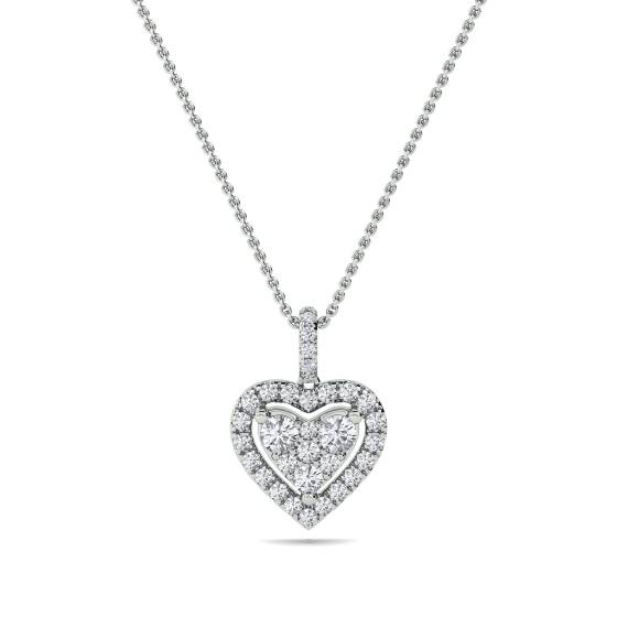 0.40ct Classic Round Diamond Heart Pendant