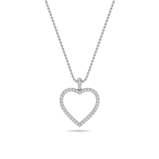 Classic Round Diamond Heart Pendant