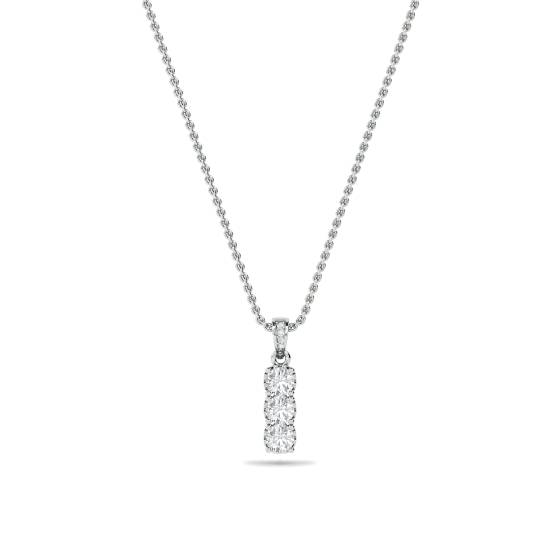 Elegant Round Diamond Trilogy Pendant