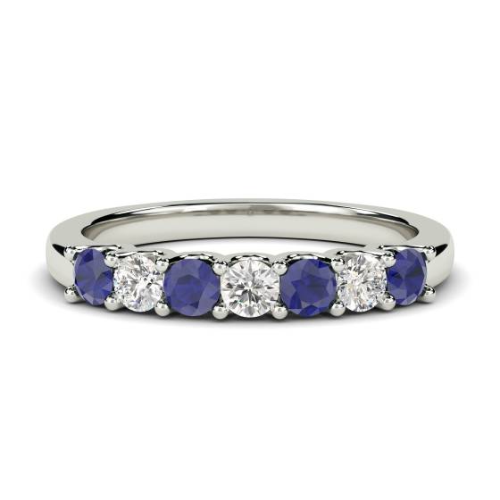 0.50ct Blue Sapphire and Diamond Eternity Ring