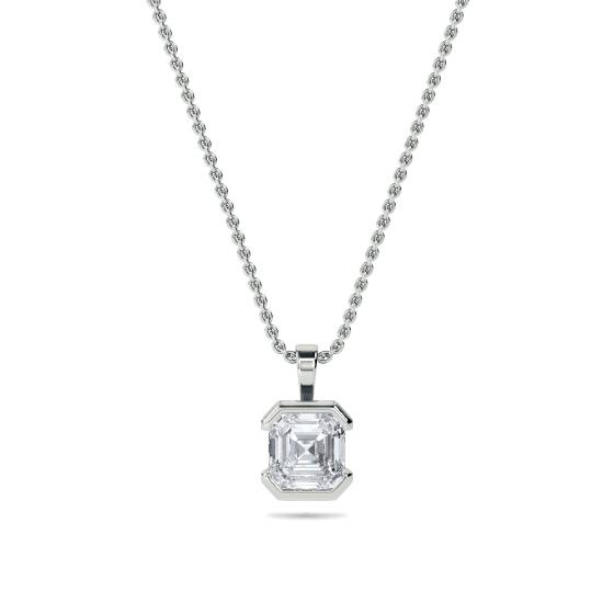 Asscher Diamond Solitaire Pendant