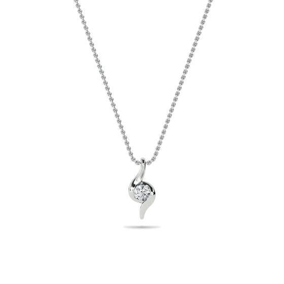 Stylish Round Diamond Solitaire Pendant