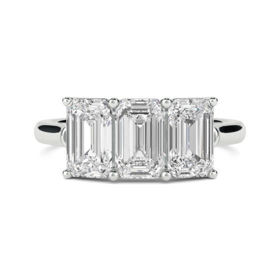 Classic Emerald Diamond Trilogy Ring