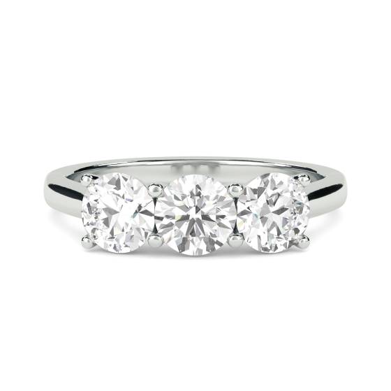 Modern Round Diamond Trilogy Ring