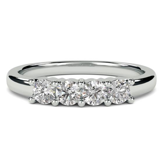 4 Stone Round Diamond Half Eternity Ring