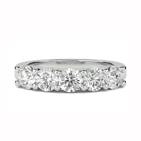 5 Stone Round Diamond Half Eternity Ring