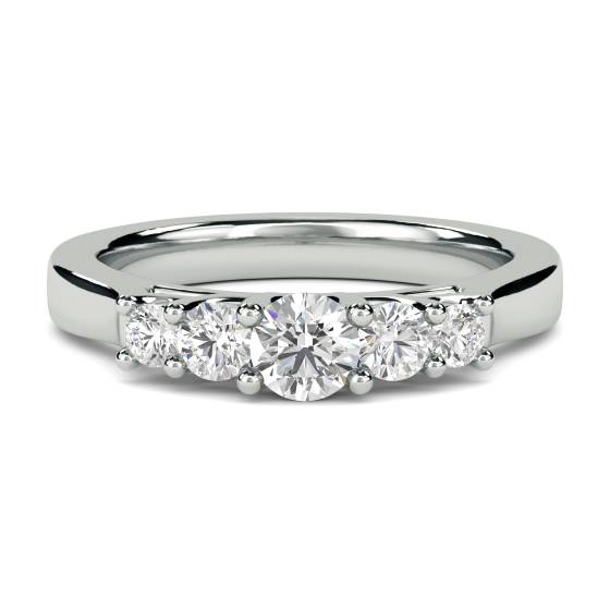 5 Stone Round Diamond Half Eternity Ring