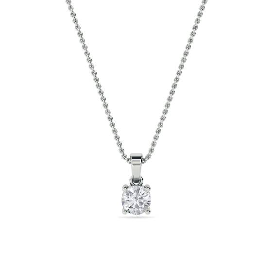 Traditional Round Diamond Solitaire Pendant