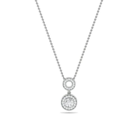 Round Diamond Single Halo Pendant
