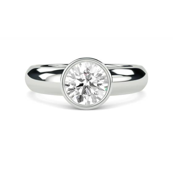 Round Diamond Bezel Set Engagement Ring