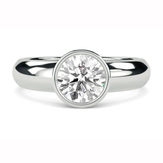 Round Diamond Bezel Set Engagement Ring