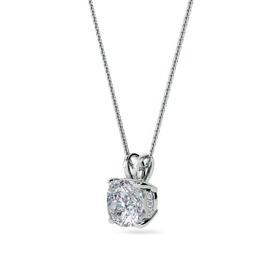Cushion Diamond Halo Pendant
