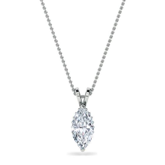 Marquise Diamond Halo Pendant