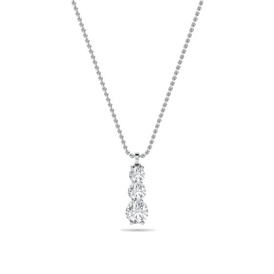 Traditional Round Trilogy Diamond Pendant