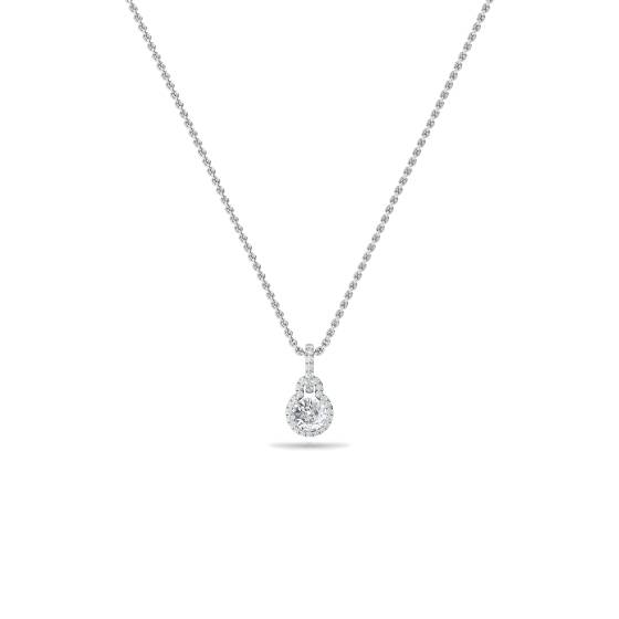 Unique Round Diamond Halo Pendant