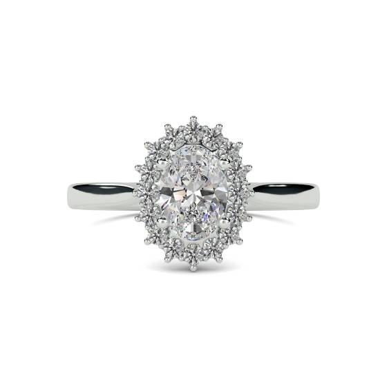 Oval Diamond Halo Ring
