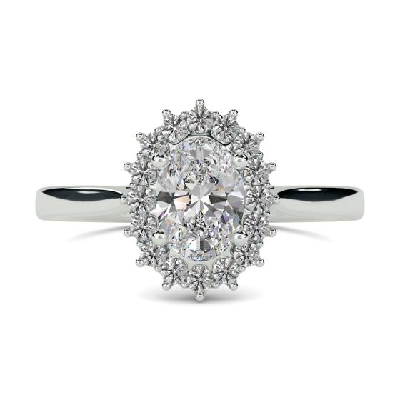 Oval Diamond Halo Ring
