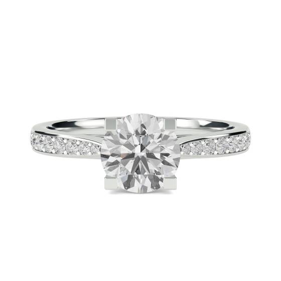 Round Shoulder Set Diamond Engagement Ring