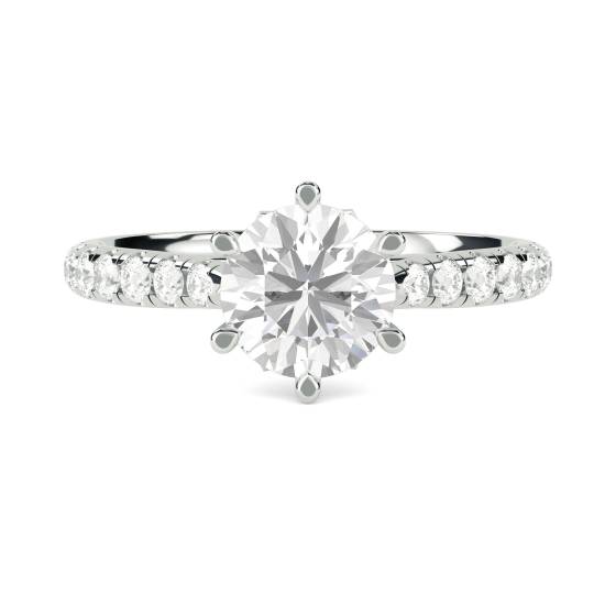 Round Diamond Shoulder Set Ring
