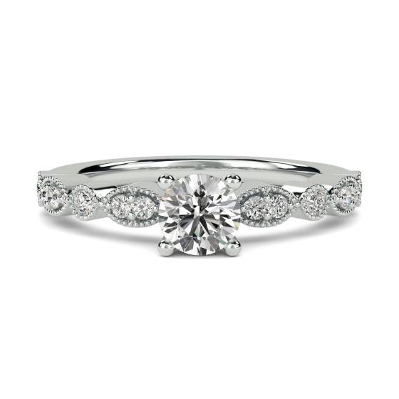 Infinity Twist Round Diamond Engagement Ring