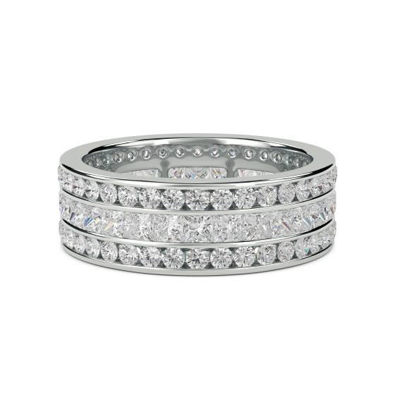 Round and Princess Diamond Full Eternity Ring