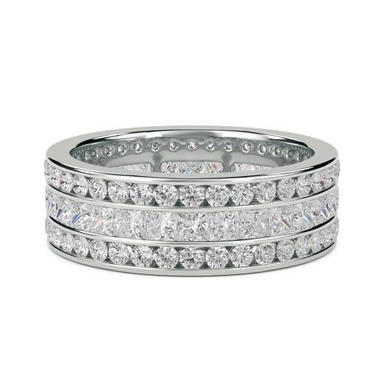 Round and Princess Diamond Full Eternity Ring