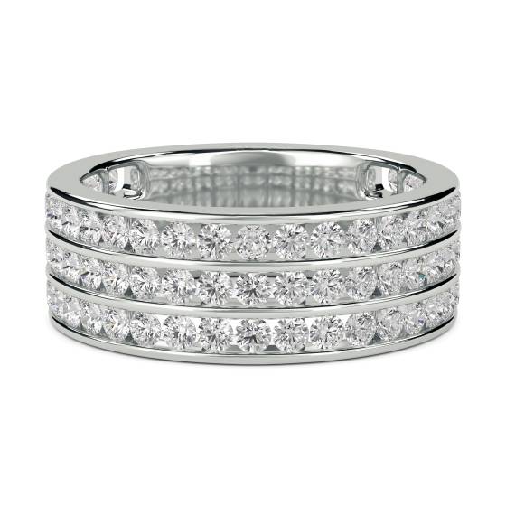 Triple Row Round Diamond Eternity Ring