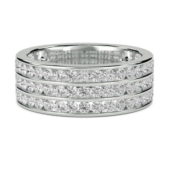 Triple Row Round Diamond Eternity Ring