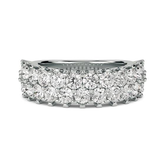 Two Row Round Diamond Eternity Ring