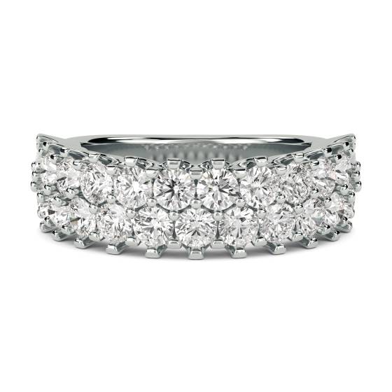 Two Row Round Diamond Eternity Ring