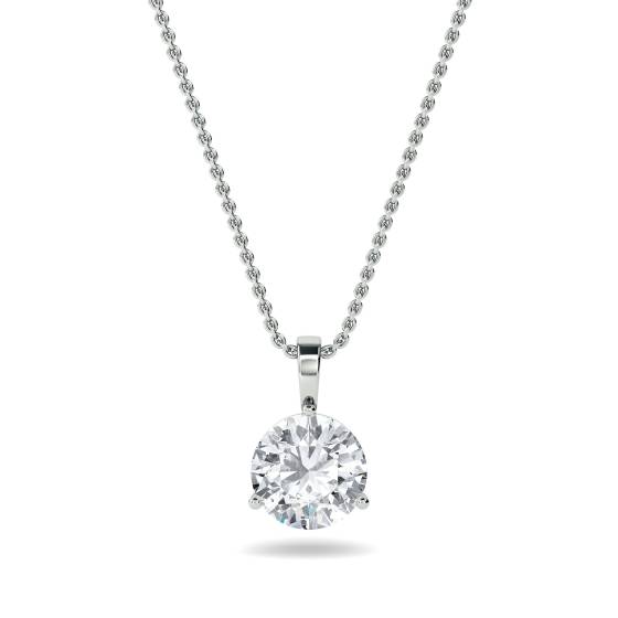 Elegant Round Diamond Soitaire Pendant