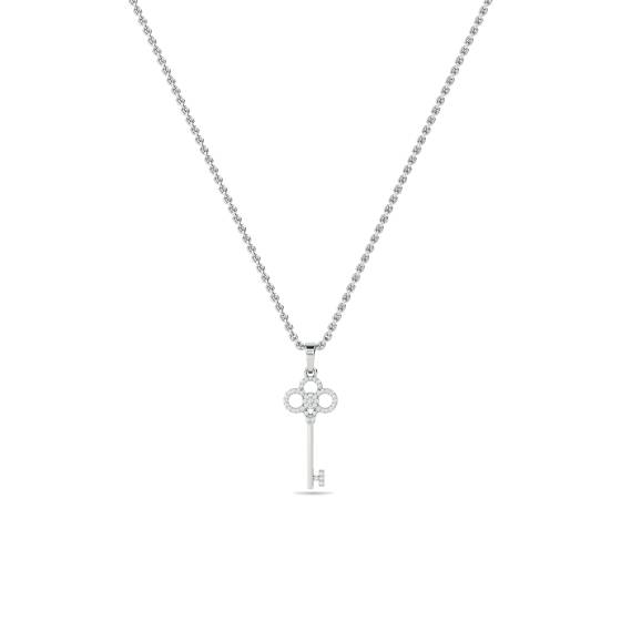 Pave Set Key Diamond Pendant