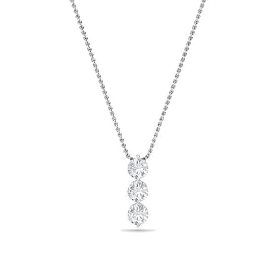 Modern Round Diamond Trilogy Pendant