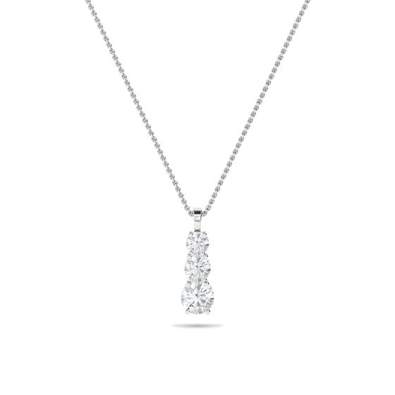 Traditional Round Trilogy Diamond Pendant