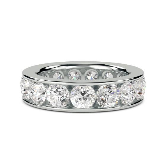 Channel Set 5.5mm Round Eternity Diamond Ring