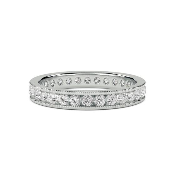 3mm Milgrain Elegant Round Diamond Full Eternity Ring