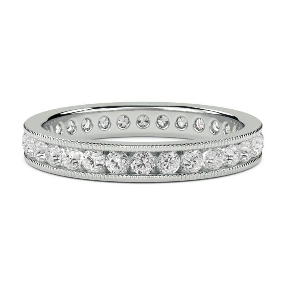 3mm Milgrain Elegant Round Diamond Full Eternity Ring