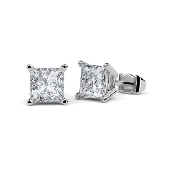 Lucida Princess Cut Diamond Earrings