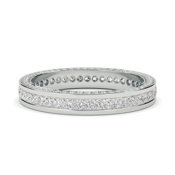 1.25ct, 3 Sided Princess Diamond Full Eternity Ring