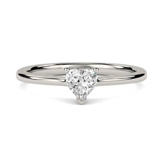 Modern Heart Diamond Engagement Ring